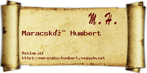 Maracskó Humbert névjegykártya